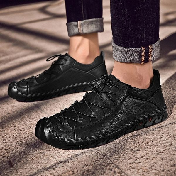 

genuine leather outdoor lightweight soft men's shoes outdoor loafers overshoes comfortable flat shoes casual handmade shoes #uu5b