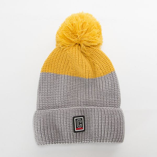 

new winter plus velvet color matching letter mark fashion ladies knitted woolen pom hat woman luxurys designers beanie hat w, Blue;gray