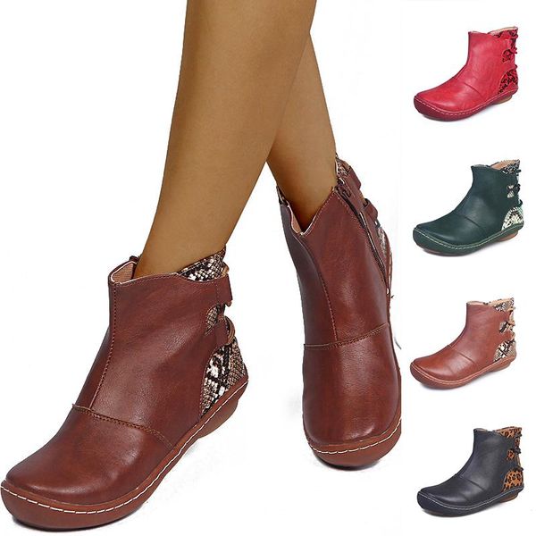 

classic boots women's shoes leopard zippers short boots laces comfort, Black