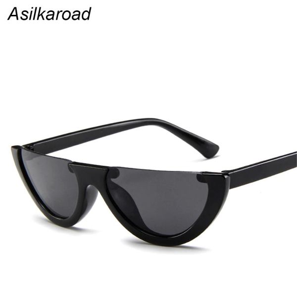 

and female half-frame uv400 wild retro punk male european american fashion women personality sunglasses lvmfw, White;black