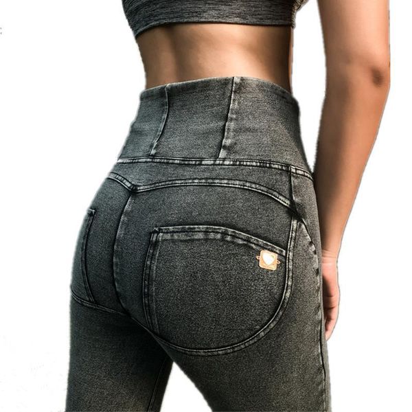 

high waist women lift hip jeans honey peach skinny push up buttocks denim pants zipper bodybuilding pants elastic leggings sexy, Blue
