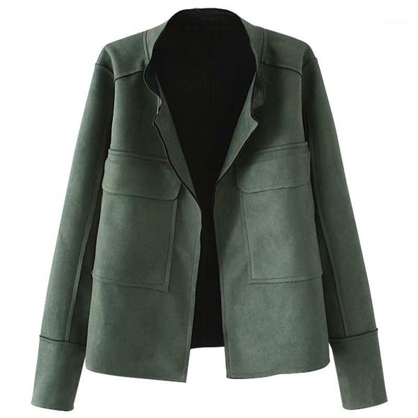 

spring autumn women faux leather jacket ladies casual loose soft suede motorcycle punk leather coat female cardigan outerwear1, Black