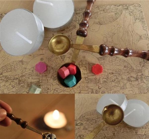 

wood handle scoop vintage stamp sealing wax spoon anti diy candle fittings hig sqclvt ppshop01