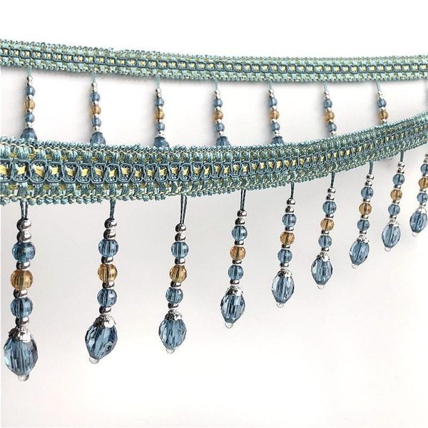 

12yards lot crystal beads lace tassel ribbon tassels trimming ball fringes for diy sewing fabric clothes curtains accessories h jllsqk