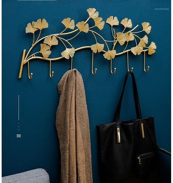 

ginkgo biloba wall hanging creative door hook coat hook porch decoration elephant key holder wall home hangers clothes hooks1