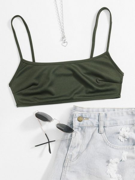 

solid backless cami 48ps#, White