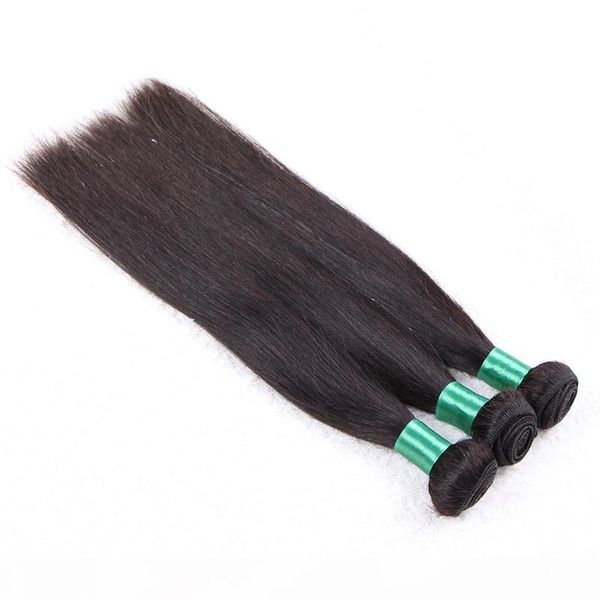 

grade 9a double weft hair 100% human brazilian remy hair silk straight 100g piece &3 bundles lot, dhl, Black