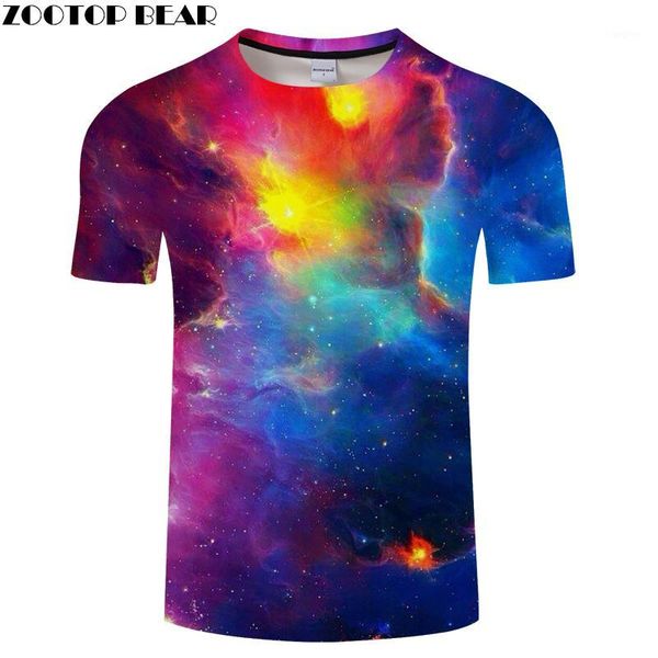 

colorful clouds galaxy space printing t-shirt mens t shirt tees 2018 fashion camisetass cloth drop ship1, White;black