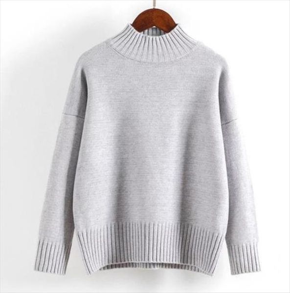 

2021 осень зима кашемировые хлопковые вязаные женщины свитера и пуловеры с длинным рукавом сплошной цвет вскользь водолазки свитер женщины, White;black