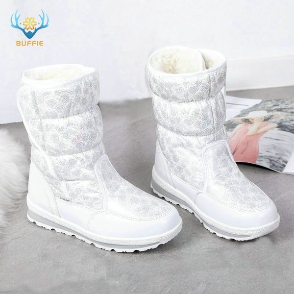 

girls white shoes little princess winter nice looking mini snow size 25 to 41 hook and loop easy wearing boots y200104, Black;grey