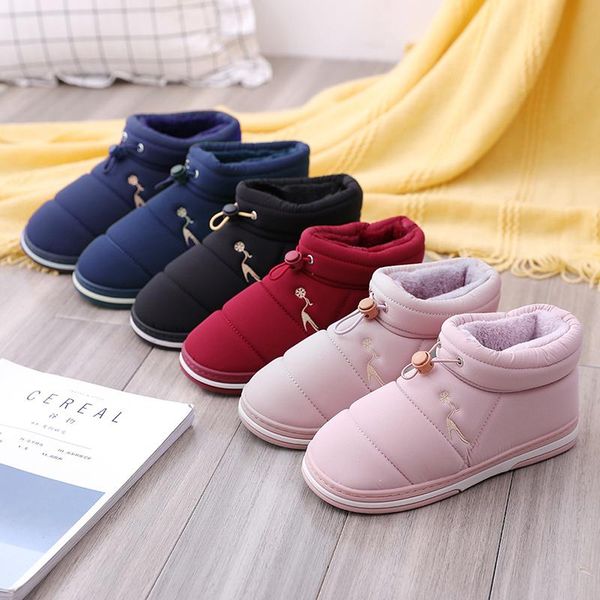 

ankle boots 2020 winter boots women warm plush fur winter woman shoes lace up ladies shoes women short snow plus size, Black