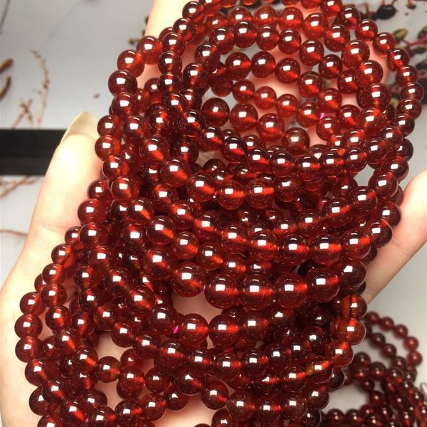 

orange single circle bead bracelet crystal transparent garnet bracelet garnet rich color and bright lady accessories 4kvmh, Golden;silver