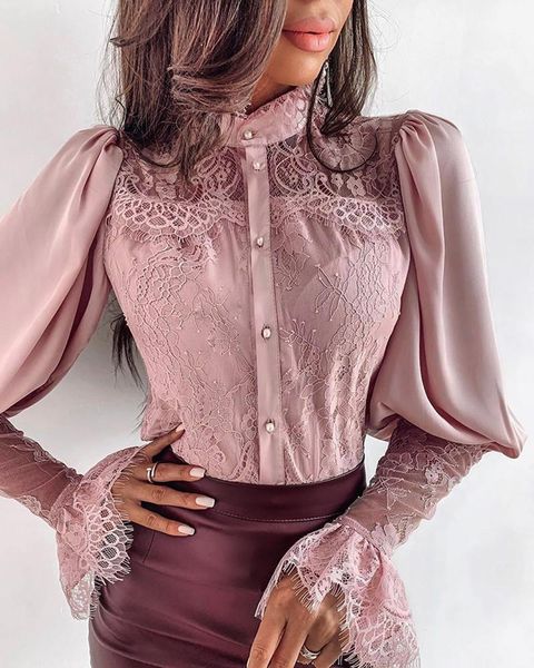 

2020 gothic women lace long sleeve shirt autumn winter blouse button down solid black femme blusa streetwear mujer, White