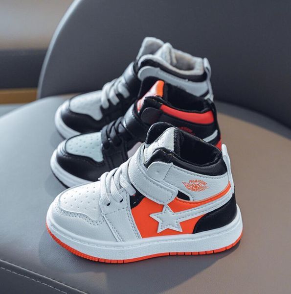 

winter casual cotton kids non-slip keep warm autumn martin snow boots boys girls sneakers baby sport shoes, Black;red