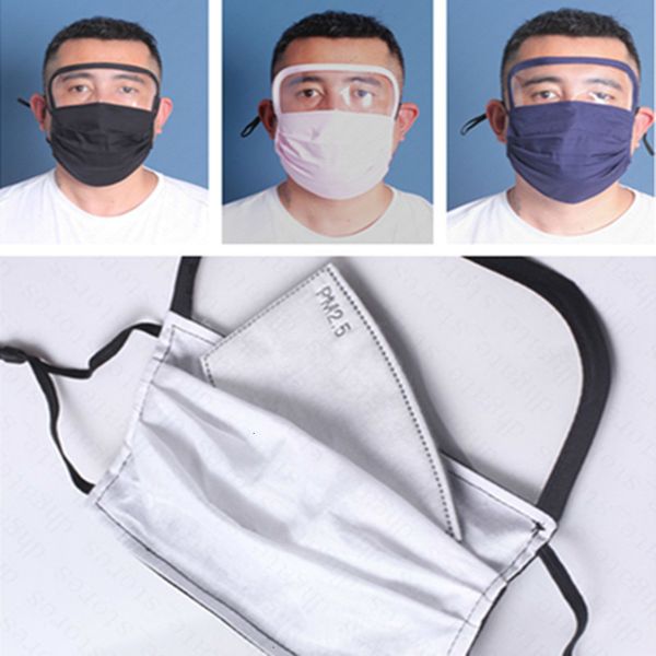 

face masks 2in1 pm2.5 wholesale filter with clear plastic face shield eye cover women men masks reusable breathabl