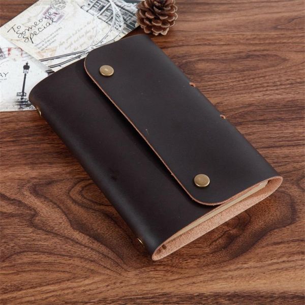 

notepads retro a6 notebooks leather paper notebook agenda diary journal office school supplies gift, Purple;pink