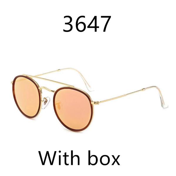

bb3647 glass lens sunglasses women men designer anti-glare driving pilot rayeds sun glasses with box case, White;black