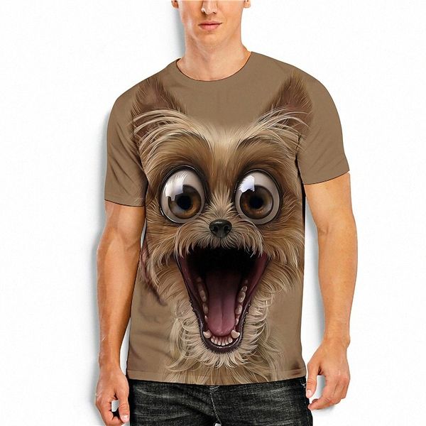 

men's tee t shirt shirt 3d print graphic prints animal round neck daily holiday print short sleeve casual designer big and tall brown, White;black