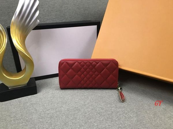 

designer purse card holder wallet famous brand fashion single zipper men women leather wallet lady ladies long purse, Red;black