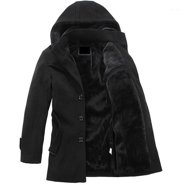 

warm autumn and winter men casual jacket warm coat overcoat fashion1, Black