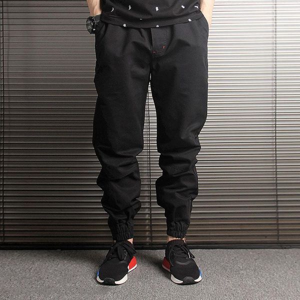 

men's jeans japanese fashion men loose fit black camouflage harem trousers cargo pants slack bottom streetwear hip hop joggers, Blue