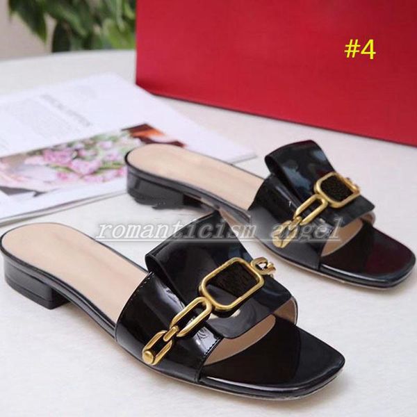 

summer flat-soled slippers soft-soled women' sandals casual fashion open-toed metal buckle red-soled slippers, Black;grey