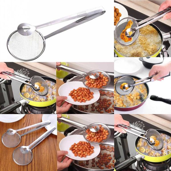 

steel stainless spoon with colander multi-functional creative oil-frying filter food clip fried chicken drumsticks