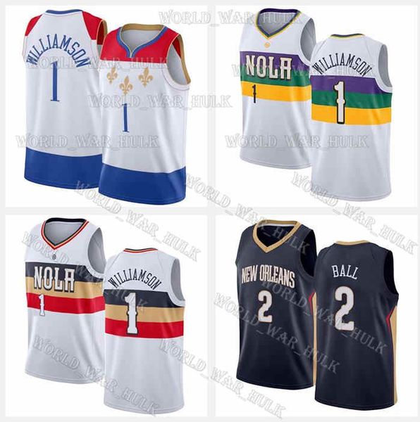 

new orleans pelicans zion 1 williamson lonzo 2 ball lebron 23 james joel 21 embiid white 2020/21 swingman basketball jerseys, Black;red