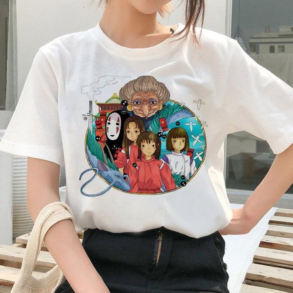 

totoro harajuku studio ghibli t рубашка женщины miyazaki hayao ullzang футболка женский японский милый мультфильм аниме женщины топ, White