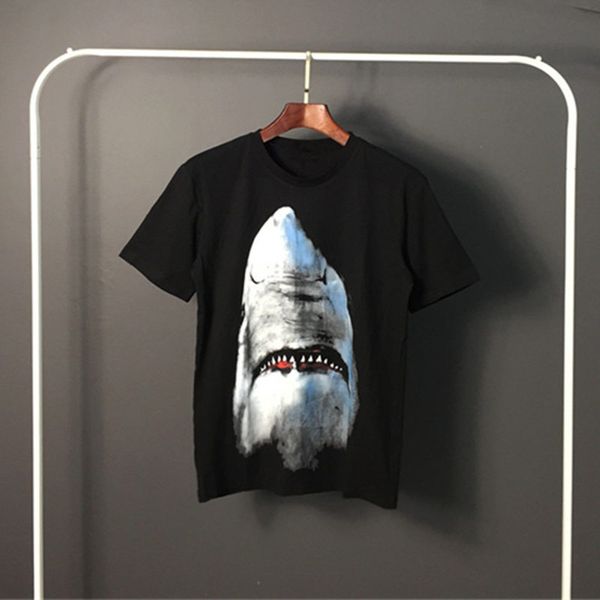 

famous mens stylist t shirt short sleeves fashion 3d shark men women hip hop t shirt casual tees size s-xxl, White;black