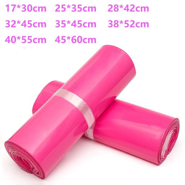 100pcs lote rosa Poly Mailer 1730cm Sacos de mala