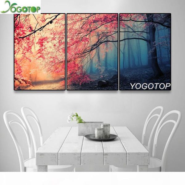 

красное дерево diy алмазов вышивка, живопись по номерам триптих, алмазное живопись, мозаика алмаза, хобби, мозаика головоломка, 3шт ml895