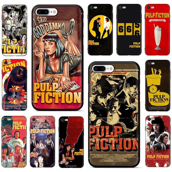 

pulp novel - mobile phone silicone cover, vip 5, 5s, se, 2020, 6, 6s, 7, 8 plus, x, xr, xs, 11, 12 pro, max 12 mini tpu soft cover