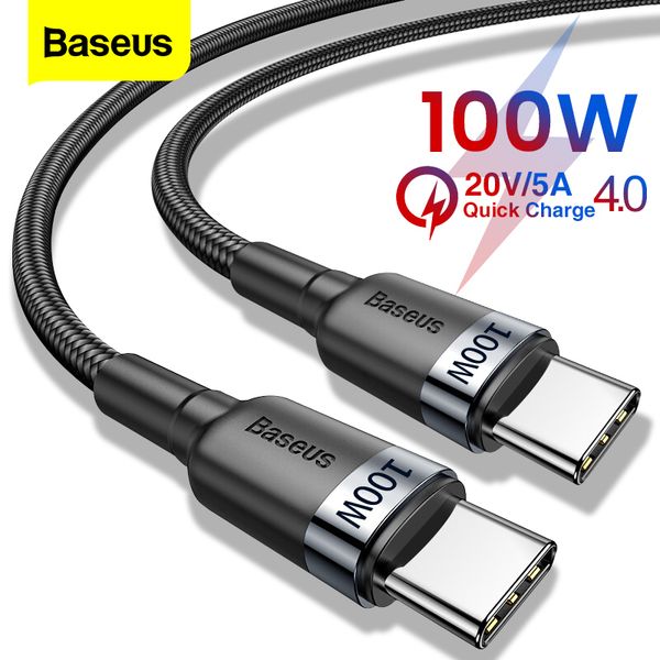 

baseus pd 100w usb для быстрой зарядки 4,0 тип c для xiaomi mackbook pro samsung s20 ультра кабель данных шнур