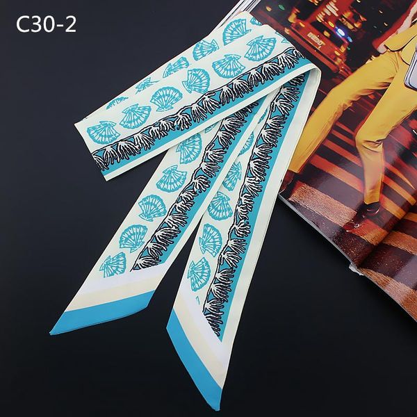 

2020 женщины silk skinny scarf fashion print маленькая лента сумка галстук волос женщина шея шарфы фулярная оголовье sqchig dh_seller2010, Blue;gray