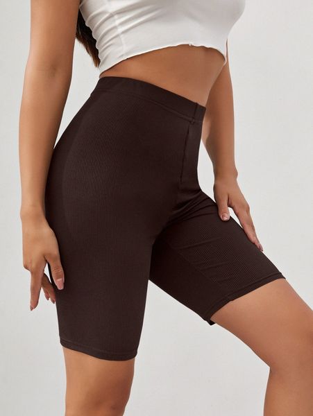 

solid high waisted biker shorts g6vt#, Black