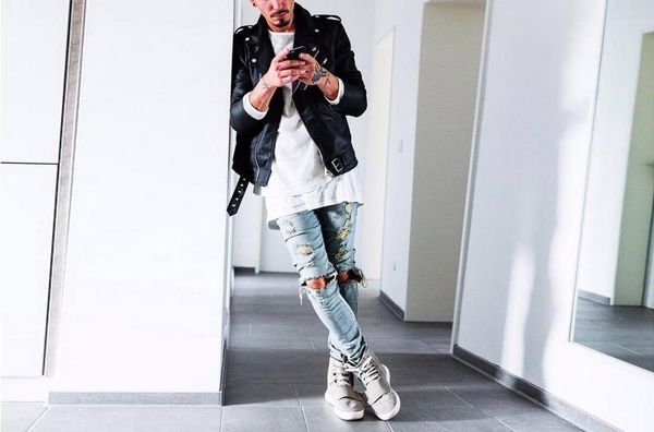 

summer mens jeans hip hop style destroy fashion jeans with hole1, Blue