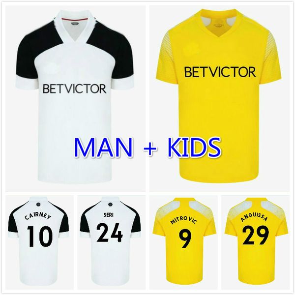

2020 2021 men 9 mitrovic soccer jersey 24 seri 29 anguissa 10 cairney 17 cavaleiro 11 knockaert 18 lemina kebano football shirt kits, Black;yellow