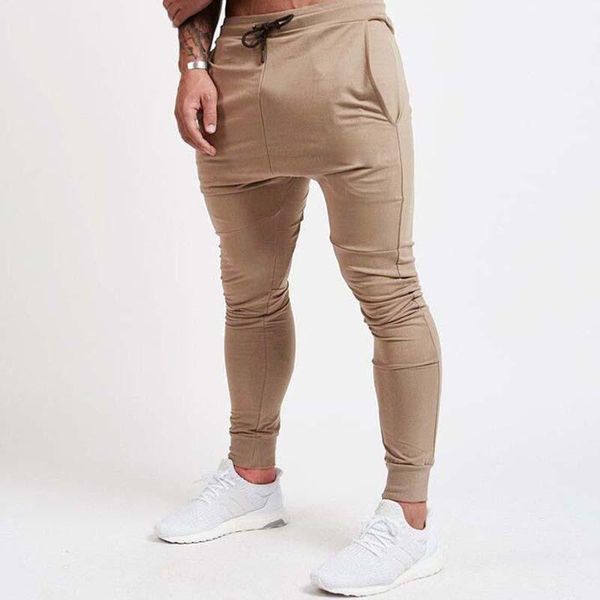 

men's pants dropshiping khaki slim joggers men sweatpants summer 2021 gym sports clothing tracksuit trouser pockets1, Black