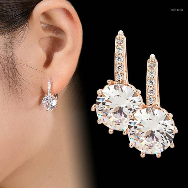 

dangle & chandelier dalaran vintage earrings rose gold crystal cz bling drop for women girls christmas gfit fashion wedding jewelry1, Silver