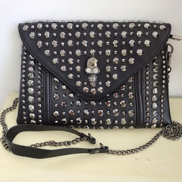 

кожа pu черепа заклепка сумка унисекс женщина плечо crossbody сумка кошелек
