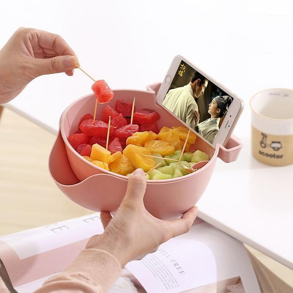 

storage bottles & jars creative lai ren double drain fruit tray removable plastic basket household basin dried tray1