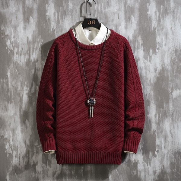 

2021 new knit sweater men long sleeves autumn winter pullover knitted o-neck plus asian size 5xl cx2v, White;black