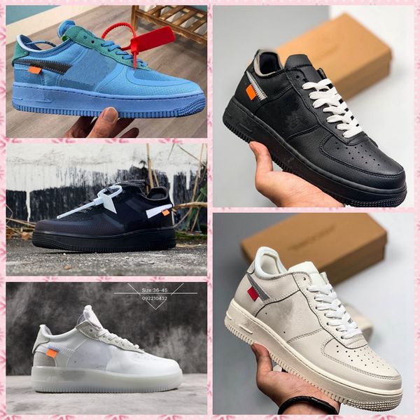 

wholesale 10x for af1 07 low off airs cushion one running shoes for men the pure white sports trainer women designer shoes us-11, Black