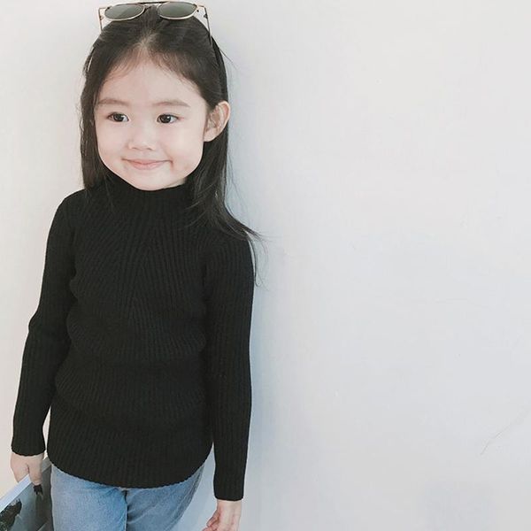 

2020 new spring baby boys girls turtleneck sweaters kids pullover sweaters knitted bottoming boys sweaters children clothing wmtdal, Blue