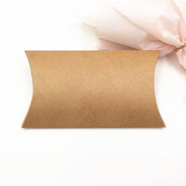 

25 pcs small kraft pillow shape gift packing boxes brown cardboard love design wedding candy favor pouches boxes bbyyif lg2010