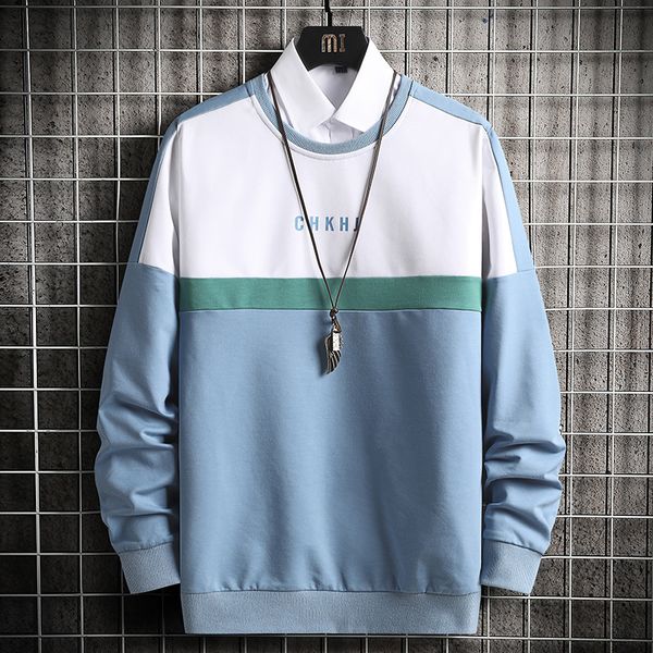 

men o neck sweatshirt oversize hoodie casual loose letter print mens hoodies winter blue basic male m-3xl kg-656, Black
