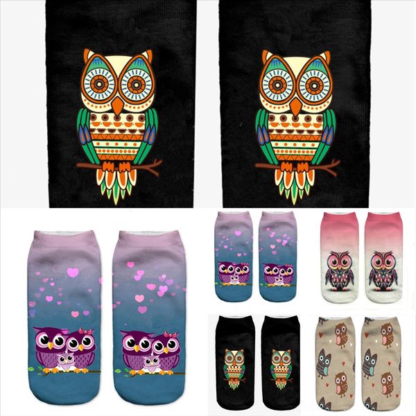 

uowmg reathable men socks ankle print animal print short owl socks new style male white cotton animal spring autumn black super invisible