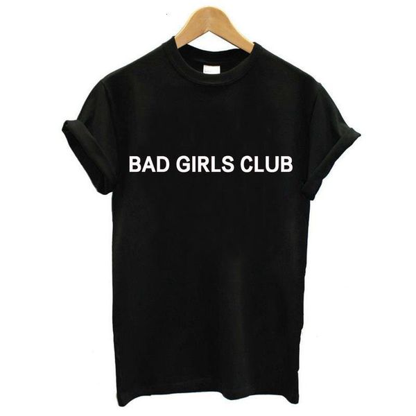 

bad girls club letter print t shirt women short sleeve o neck loose tshirt summer women tee shirt camisetas mujer, White