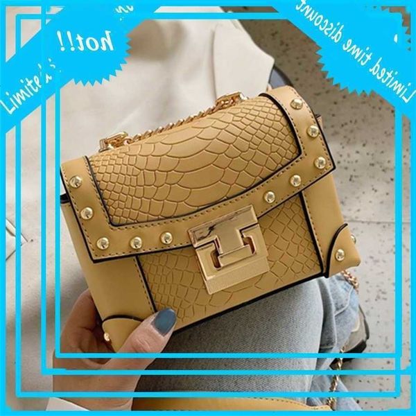 

new crocodile pattern clinker women shoulder bags chains messenger bag fashion girls simple leisure personality handbags